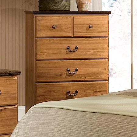 5-Drawer Chest with Marble Top